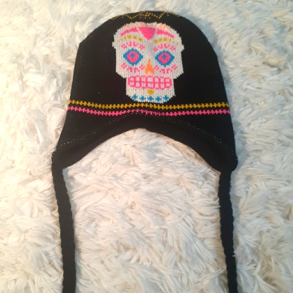 Adult Size Skull Winter Hat Long Braided Tassel Colorful UNIQUE - Picture 1 of 6
